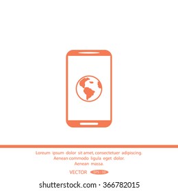 world globe, social network icon, vector illustration.