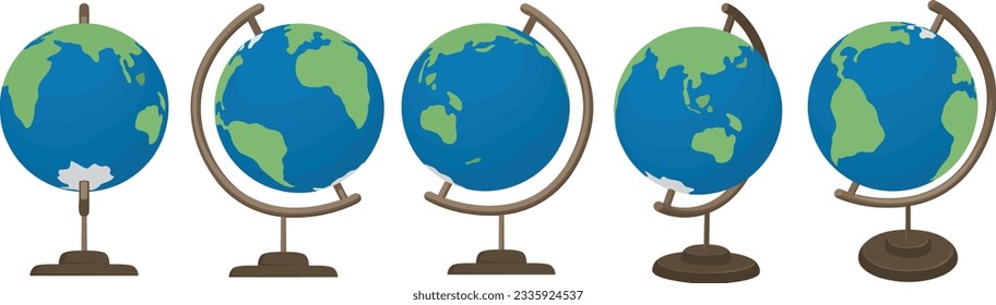 Mundo con stand: una representación 3D de la superficie de la Tierra, montada sobre una base para la estabilidad. Proporciona una ayuda visual para la geografía y puede utilizarse con fines educativos. Planeta Tierra.