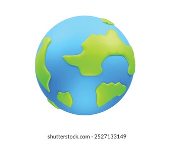 World globe with stand 3d vector icon illustration 3d render