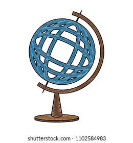 World globe symbol scribble
