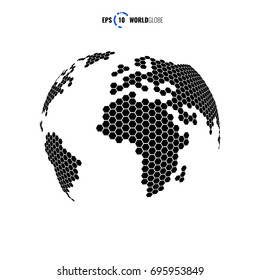 World Globe Template 3D. Modern Sci Fi Futuristic Vector illustration Concept