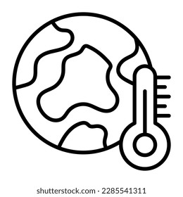 World globe with thermometer showing concept icon of global warming, world earth day vector for awareness