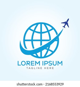 Plantilla De Logotipo De Viaje En Globo Mundial En Diseño Moderno De Vector De Estilo Mínimo Creativo