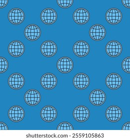 World Globe vector Earth concept blue seamless pattern