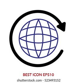 world globe vector icon, eps10
