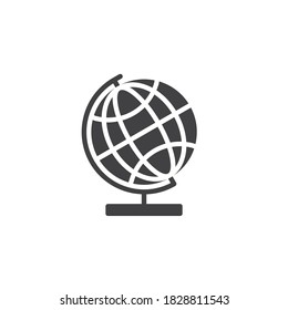 World globe vector icon. filled flat sign for mobile concept and web design. Geography globe on stand glyph icon. Symbol, logo illustration. Vector graphics