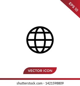 World Globe vector icon in modern design style for web site and mobile app