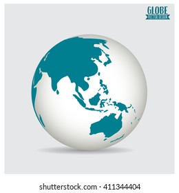 World globe, vector illustration.