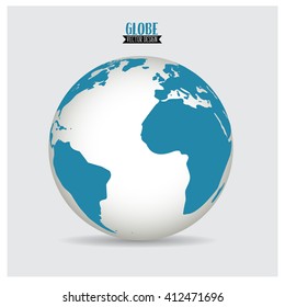 World globe, vector illustration.