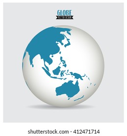 World globe, vector illustration.