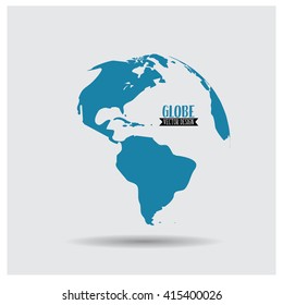 World globe, vector illustration.
