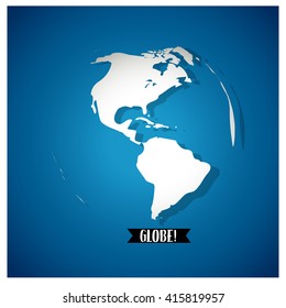 World globe, vector illustration.