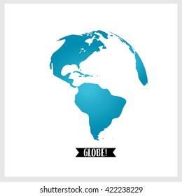 World globe, vector illustration.
