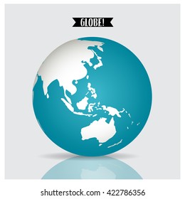 World globe, vector illustration.