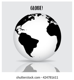 World globe, vector illustration.