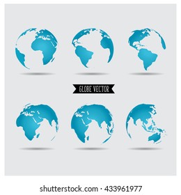 World globe, vector illustration.