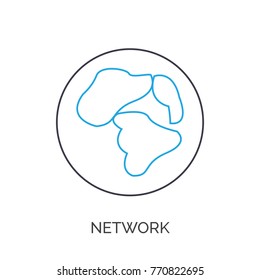 world globe vector thin line icon