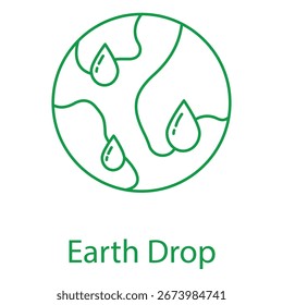 World Globe with Water Drop Vector Illustration Icon Design Concept