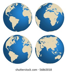 World globes - vector