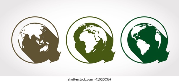 World globes vector set.