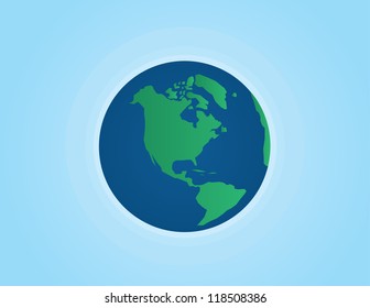 World glowing with blue background