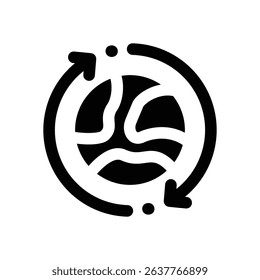 world glyph icon. Strong and solid vector icon for websites, mobile interfaces, presentations, and visual branding. High quality and easy to edit.