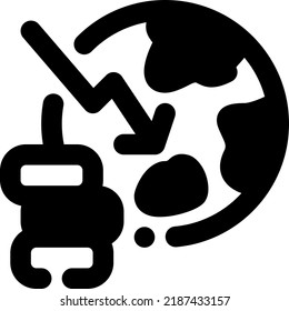 World Glyph style icon vector design and illustration template