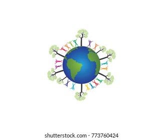 world, go green, ilustration vector design