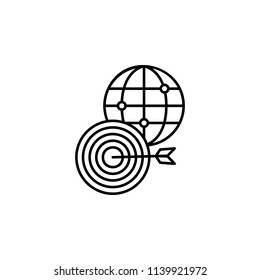 world goals icon. Element of sturt up icon for mobile concept and web apps. Thin line world goals icon can be used for web and mobile