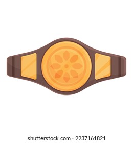 World gold belt icon cartoon vector. Boxing sport. Arena award