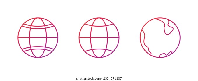 World Gradient Icon Vector Illustration