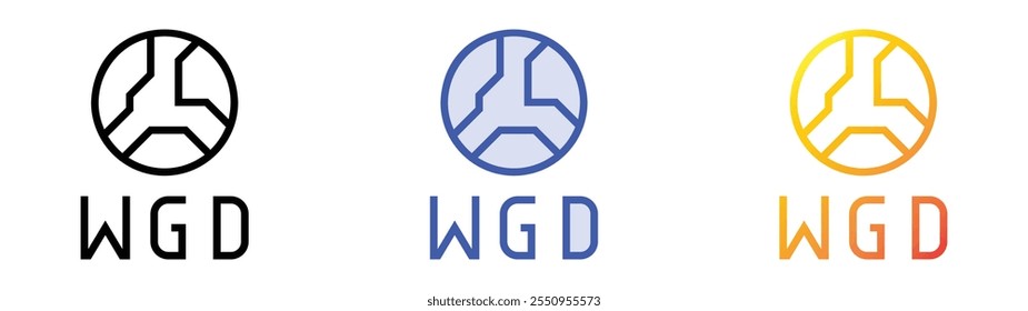 Icono del Día Mundial de los Gráficos. Lineal, relleno azul y diseño de estilo degradado aislado sobre fondo blanco
