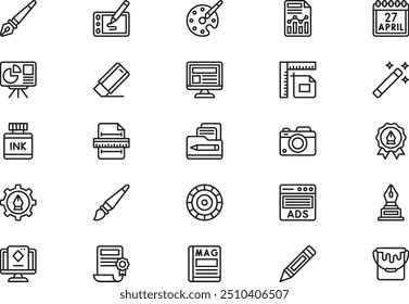 World graphics day icons  collection is a vector illustration with editable stroke.