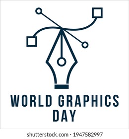 World Graphics Day text effect with Black and White shade for a card or poster design. Black and White text effect, Standard illustration on a special day for Graphics with Normal Text.
