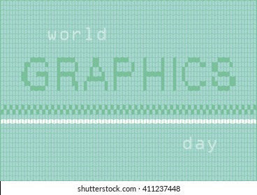 World Graphics Day vector. Background with braided pattern
