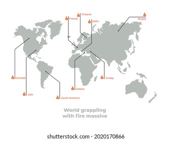 World grappling with fire massive.