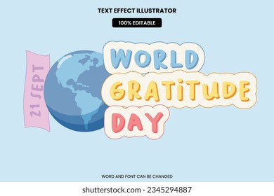 World Gratitude Day, 21 September. Flat Vector Illustration Concept for Flyer Design, Banner, Poster, or Background.