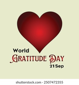 World Gratitude Day design template good for celebration usage. gratitude illustration. heart vector design. flat design. eps 10.