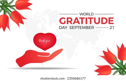 World Gratitude Day Fosters Mindfulness, Connection, and Positive Global Change. Celebrating the Power of Appreciation vector illustration banner template.