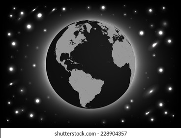 world gray and star in galaxy