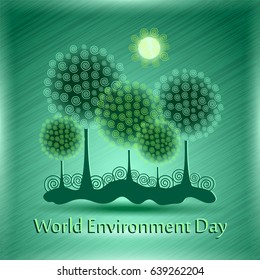 World green environment day background. Vector illustration.
