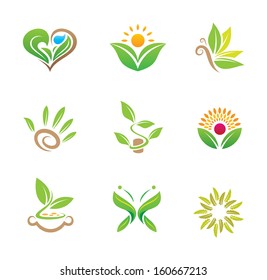 World Of Green Healthy Nature And Plant Kitchen Food Diversity Logo