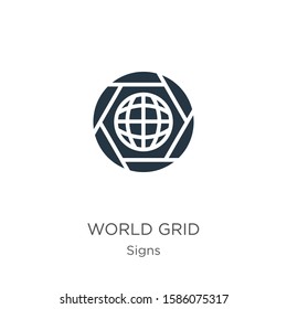 World grid icon vector. Trendy flat world grid icon from signs collection isolated on white background. Vector illustration can be used for web and mobile graphic design, logo, eps10
