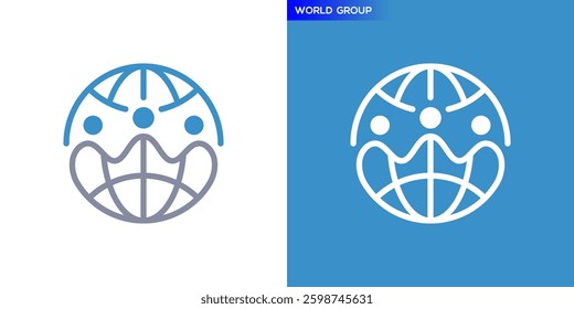 World group logo. Teamwork, community, family. Icon symbol design template EPS 10.	
