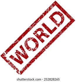 World grunge rubber stamp on a white background. Vector illustration