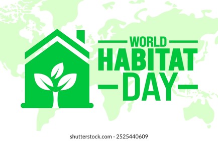 World Habitat Day background or banner design template is observed every year in October. Holiday concept. Template for card, poster, placard, template. eps 10