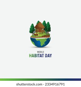 World Habitat Day. Habitat day concept vector illustration. 