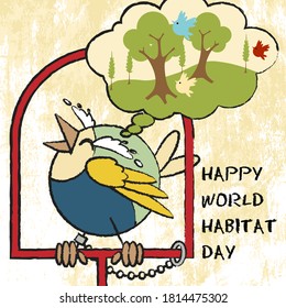 World Habitat Day Crayon Style Design