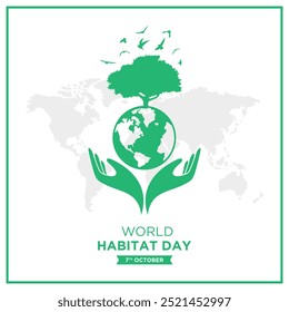 World habitat day greetings vector