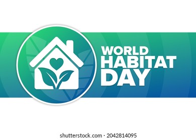 World Habitat Day. Holiday concept. Template for background, banner, card, poster with text inscription. Vector EPS10 illustration